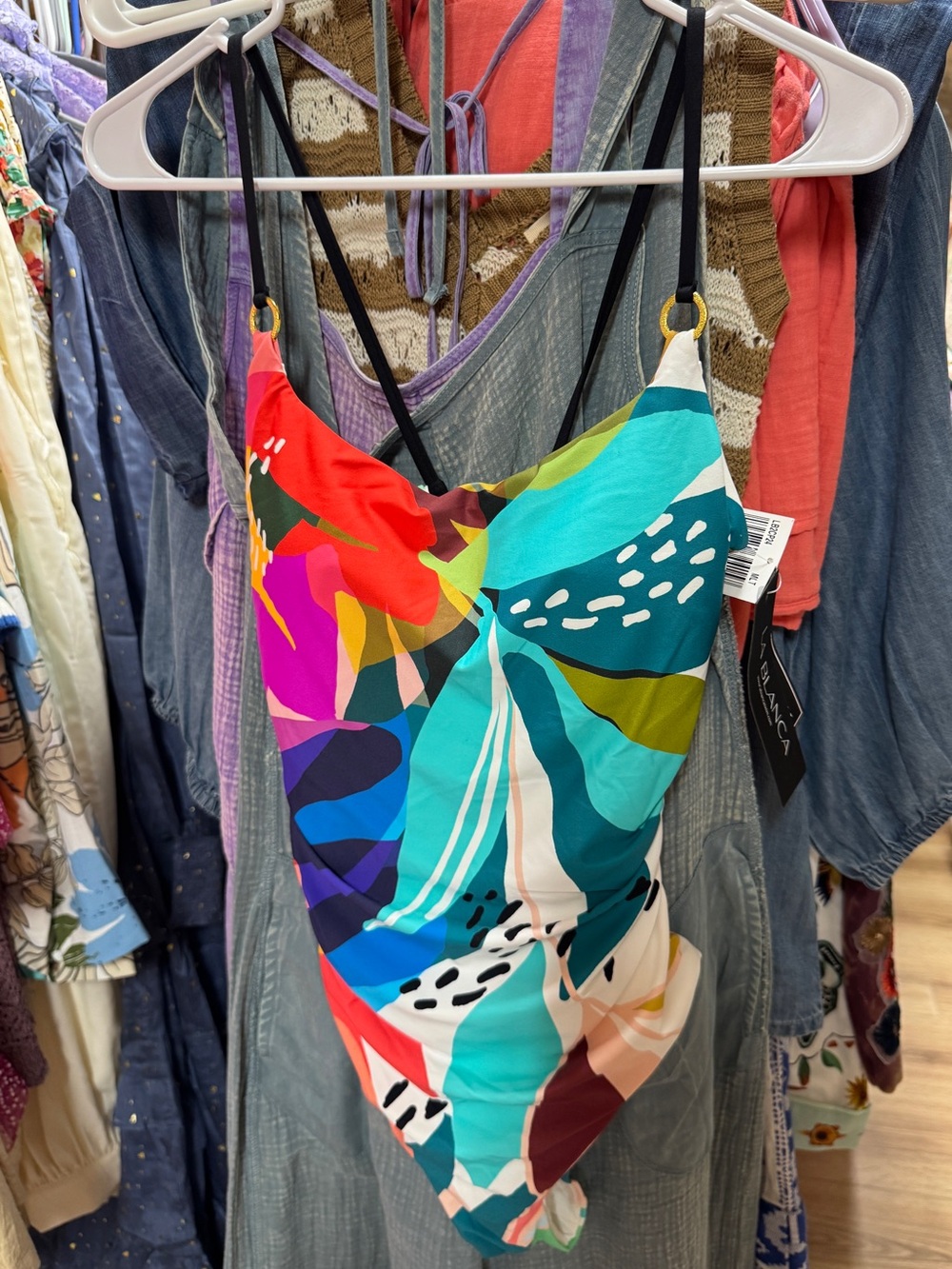 200 • La Blanca Multi Eclectic Shore Abstract One-Piece Swimsuit - Picture 5 of 5